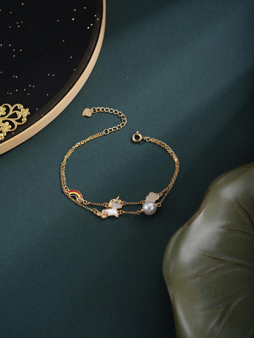 子佩集【萌马奇遇】银S925珍珠惜王妃手链【W5125】双色小马彩虹2602 商品图8