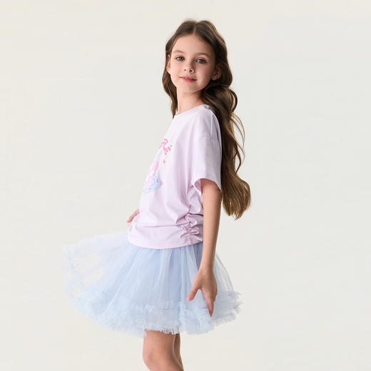 马克珍妮甜趣蛋糕屋女童凉感抽褶T恤2026年夏装新款560570 商品图1