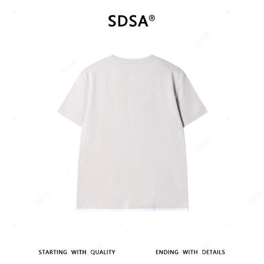 SDSA男装2026新款高贵轻奢韩版半纽扣假两件圆领短袖T恤百搭时尚 商品图4