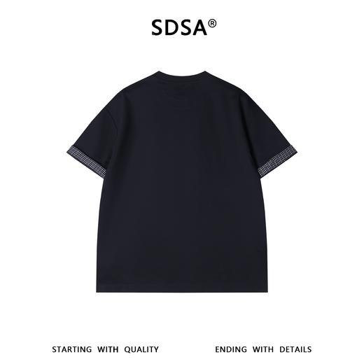 36268SDSA男装2026新款高贵轻奢简约拼接格子圆领短袖T恤百搭宽松上衣 商品图5