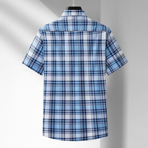 【DM】【纯棉】大依优型大码男装夏季格子衬衫短袖商务休闲短袖T恤320斤 商品图3