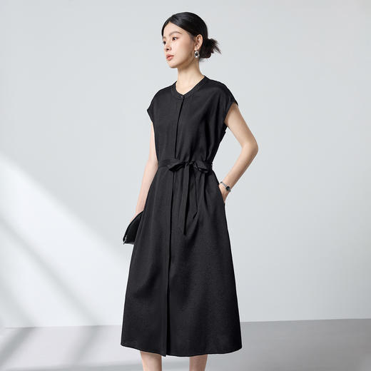 100%桑蚕丝小众高级简约连衣裙，冠乐绉肌理感气质裙子SM-1682662129 商品图1