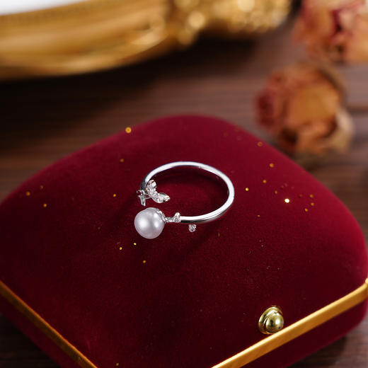 子佩集【叶柔】S925银珍珠戒指【JL071203】珍珠叶子锆石2509 商品图2