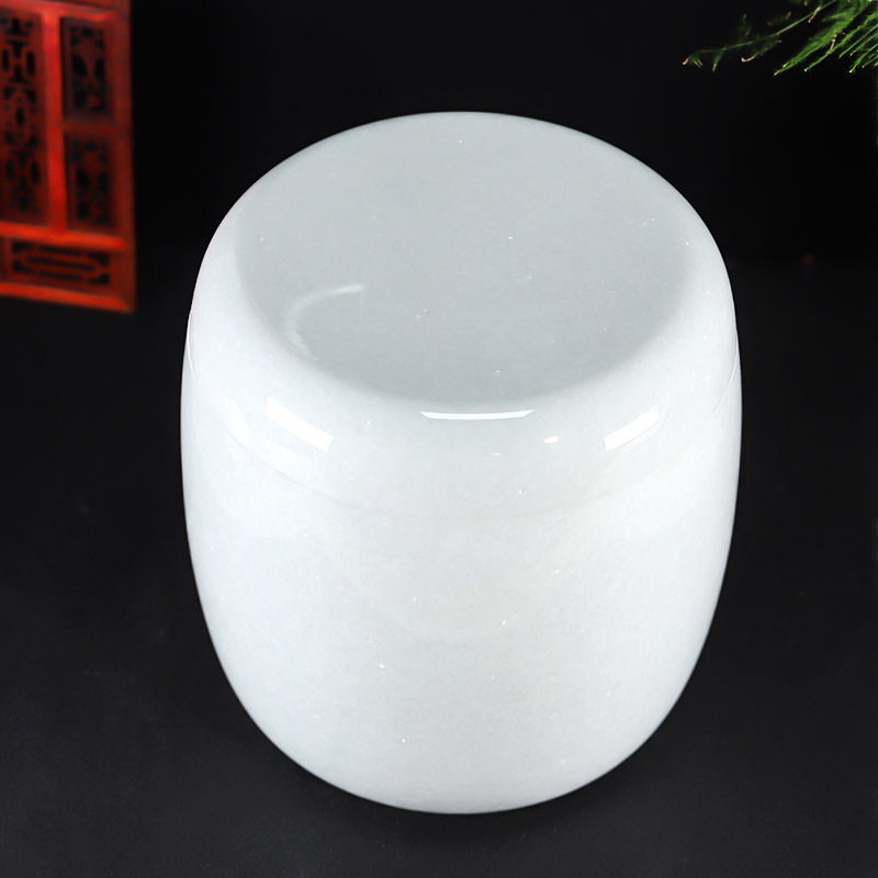 骨灰坛天然玉石白玉玉净面骨灰桶港罐骨灰盒20cm*20cm