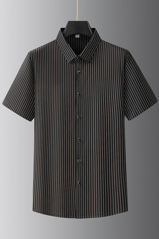 【DKP】大依优型大码男装夏季显瘦细条纹短袖衬衫无痕商务休闲上衣T恤 商品图5