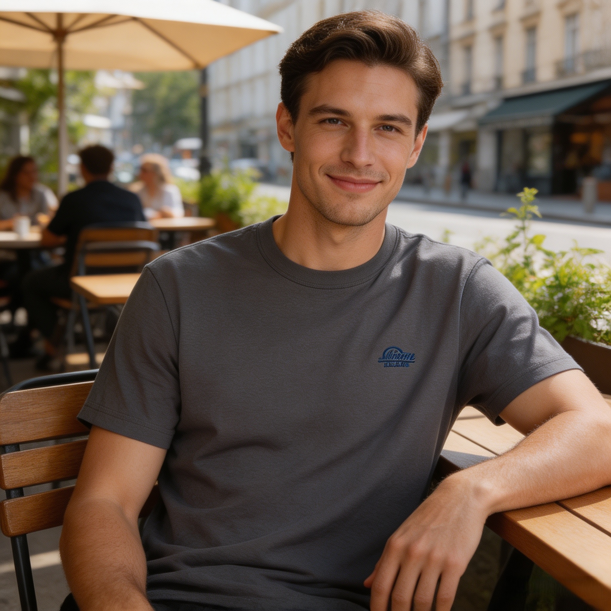 【液氨棉系列】舒雅男士圆领短袖上衣100%棉 195G  39/27195U