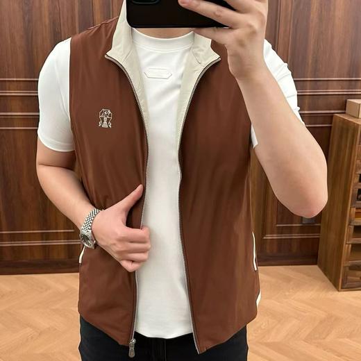 意式老钱风男装春夏薄款男士户外速干透气立领运动休闲马甲   YH-77049 商品图2