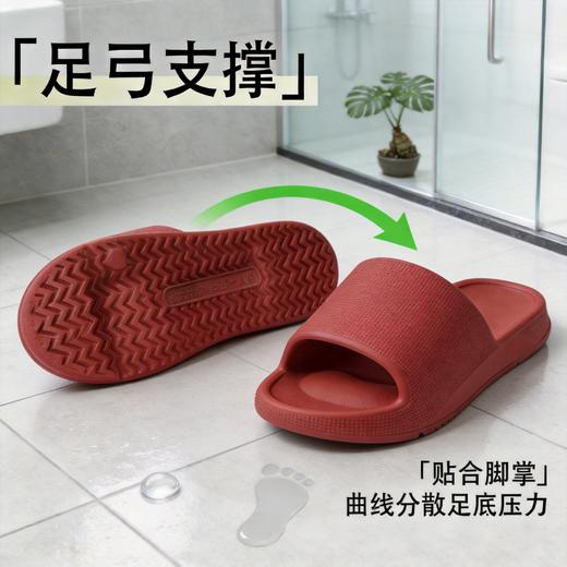 整鞋抑菌防臭~日式足弓支撑浴室防滑抗菌家居室内拖鞋男女宽楦软底凉拖防滑拖鞋 商品图1