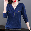 春装2025年新款针织衫长袖上衣女妈妈大码打底衫时尚洋气V领毛衣 商品缩略图3