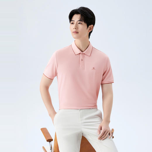 【凉感/不变形领】柒牌男式短袖POLO衫26春夏新品清爽休闲百搭T恤 130T70310 商品图1
