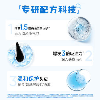 海飞丝泡沫洗发水控油蓬松360g+180g男士女士蓬松去屑洗头膏洗发露套装 /个人护理 /洗发护发 /洗发水 商品图5