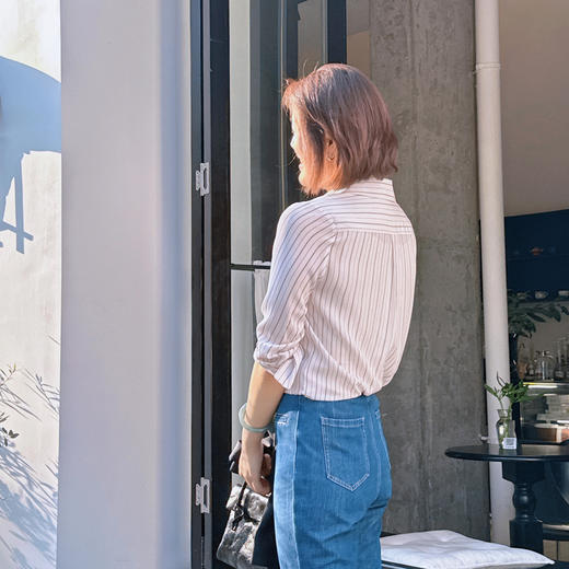 （稀缺尾货）火桐hooton M家2026新品条纹真丝衬衫 商品图7