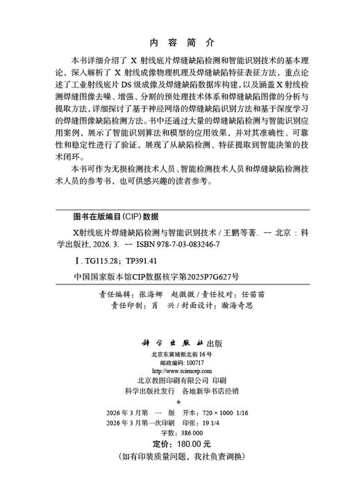 X射线底片焊缝缺陷检测与智能识别技术 商品图2