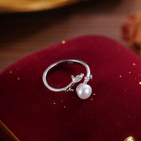 子佩集【叶柔】S925银珍珠戒指【JL071203】珍珠叶子锆石2509