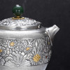子佩集【花开福来】S999银摆件【ZJ037】茶具格桑花嵌金小茶壶2509 商品缩略图5