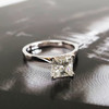 【天然正品】AU585白金经典时尚四爪款公主方形1.51克拉钻石戒指15号（戒圈可改）070326NJS04 商品缩略图2