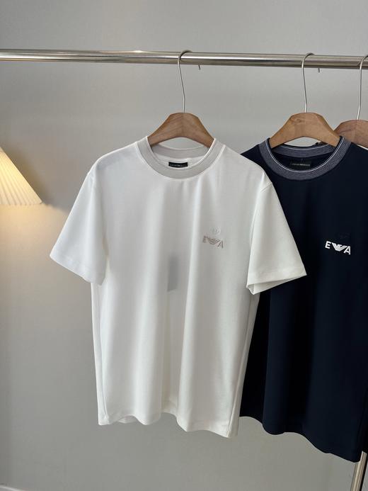 点此购买EA7春夏季男士螺纹拼接领弹力短袖T恤 ye 342171 商品图7