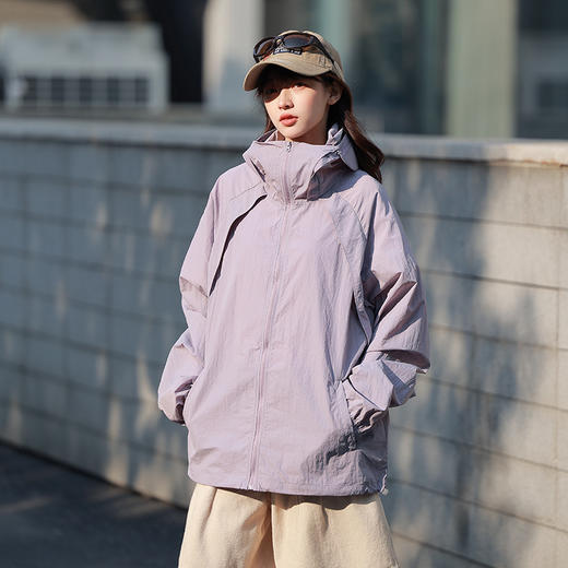 慕沙雪2026春夏轻薄透气连帽防晒衣外套男女同款宽松【猫人同厂】山系梭织防晒衣MR-YF2502 商品图4