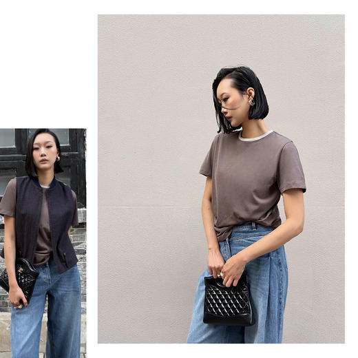 侧腰收褶防晒棉麻T 商品图4