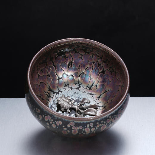 子佩集【吉庆有余】S990银摆件【YSYCJ003】茶具品茗杯原创作品茶杯紫金鱼2509 商品图2