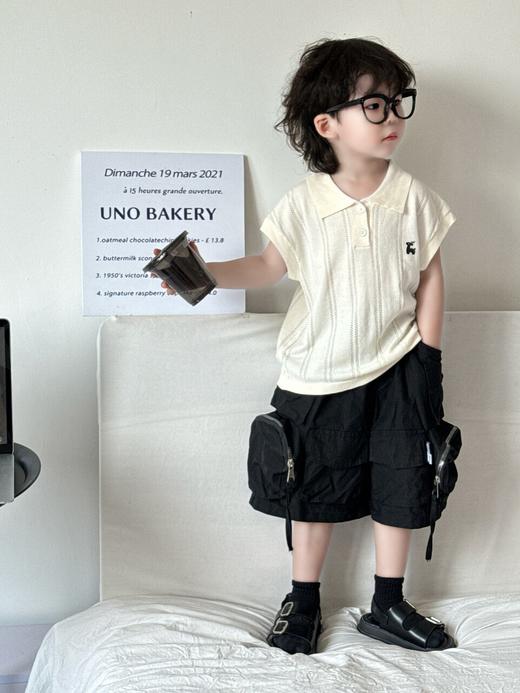 【39.9/件】韩系亲子针织短袖｜遛娃穿搭氛围感拉满✨夏季polo衫镂空冰丝童装飞机袖短袖聚★为爱严选 商品图1