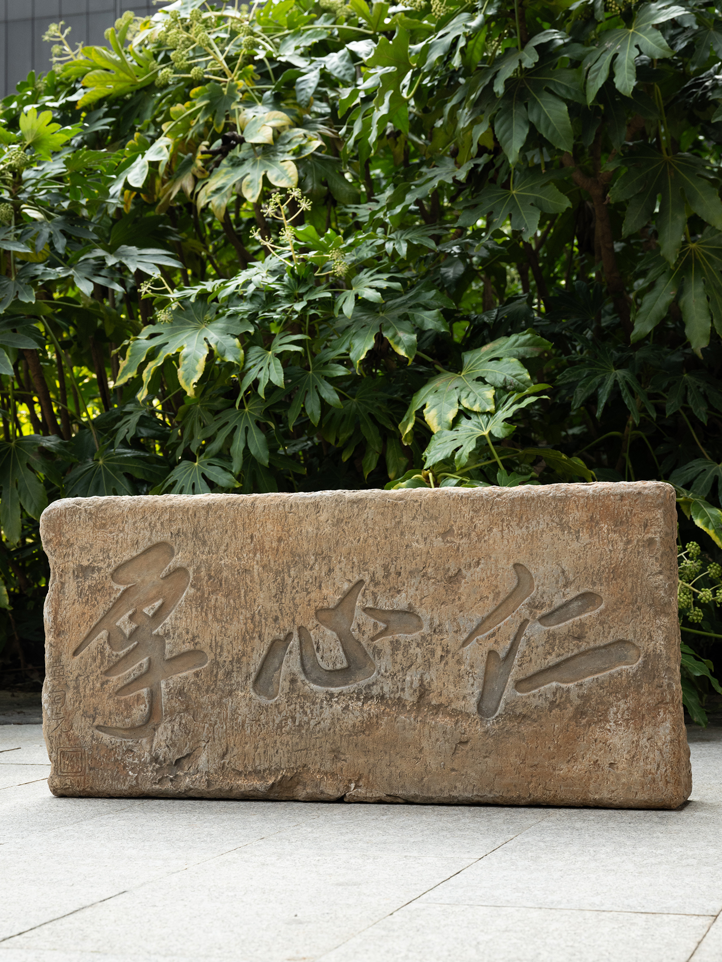 清	"仁心厚“石匾额