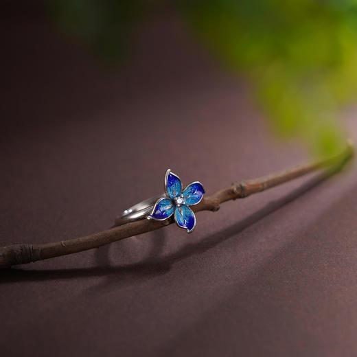 子佩集【花开欢愉】S925银戒指【JZ00341】四叶草蓝色珐琅彩2509 商品图6