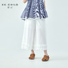 棵初26年夏季新款亲子中大女童白色花边阔腿裤轻盈亲肤宽松休闲裤 商品缩略图0