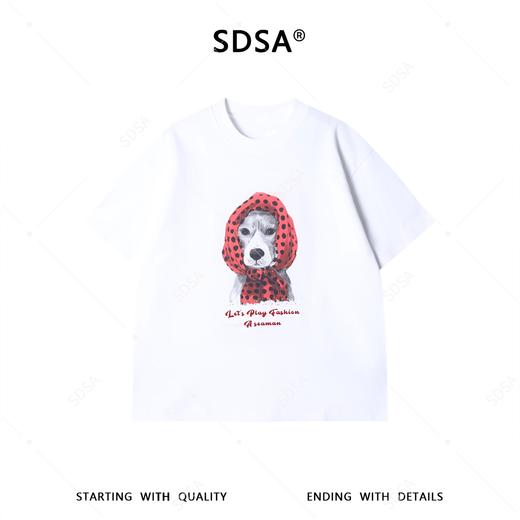 26642SDSA男装2026新款高贵轻奢美式狗狗印花圆领短袖T恤宽松百搭上衣 商品图1