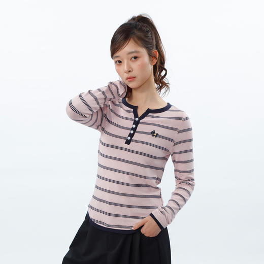 复古亨利领设计基本款长袖T恤-纪念日百货门店同款169944331 商品图2