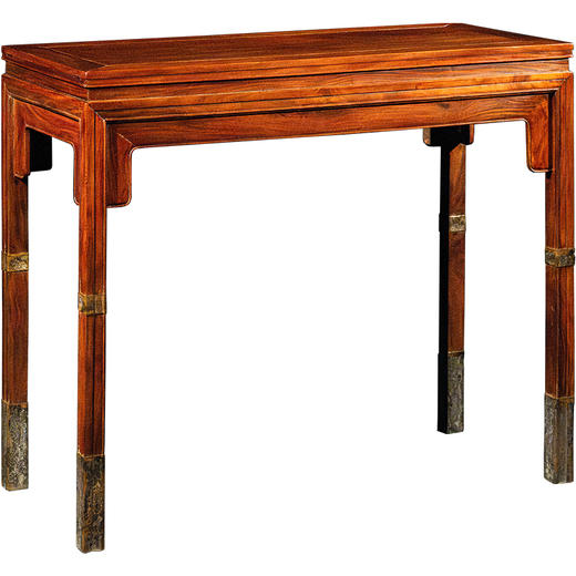 清	黄花梨束腰刀牙板铜包脚半桌 商品图5