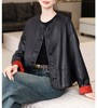 海宁新款绵羊皮双面穿提花中式国风皮夹克 商品缩略图0