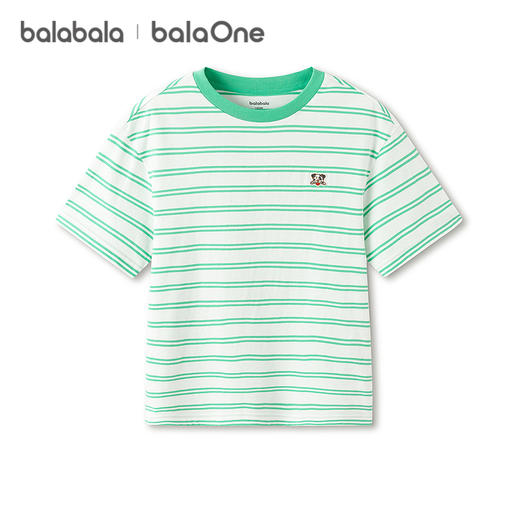 【balaOne】巴拉巴拉儿童短袖t恤男童女童2026新款夏条纹速干亲子 商品图4