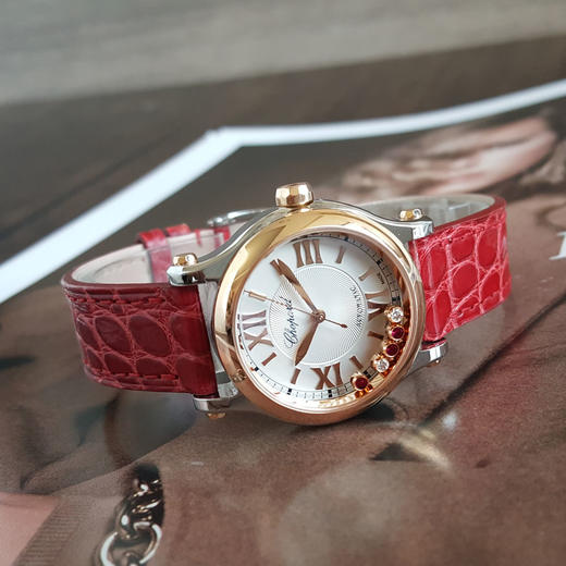 【95新】CHOPARD萧邦278573-6026自动机械30MM（女款）HAPPY SPORT系列精钢/18k玫瑰金表圈090326NJT39 商品图5