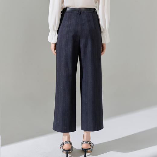 芳外新款休闲百搭阔腿裤宽松条纹高腰休闲裤女8T24AH0010 商品图3