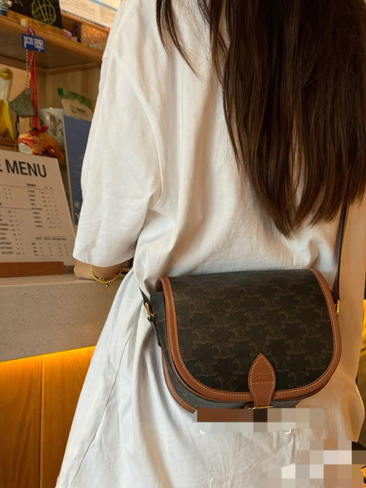 Celine Folco 黑老花 马鞍包 商品图4