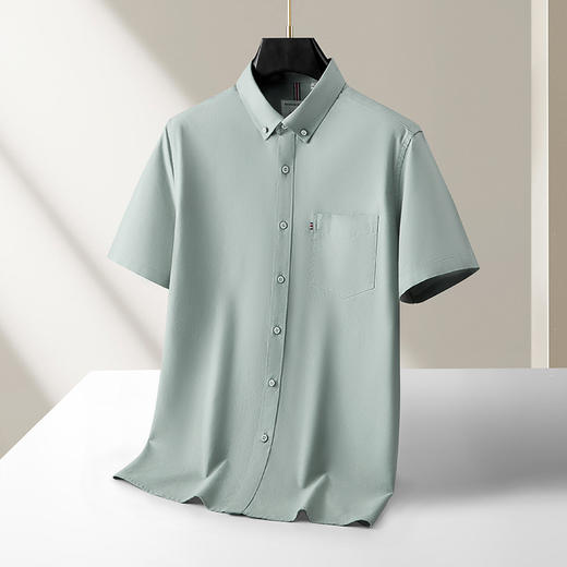 【DKP】【100%棉】大依优型大码男装美式牛津纯棉扣领短袖衬衫商务休闲短袖上衣 商品图1