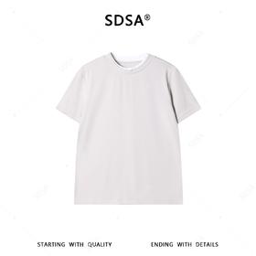 SDSA男装2026新款高贵轻奢美式拼接领口印花字母圆领长袖T恤百搭
