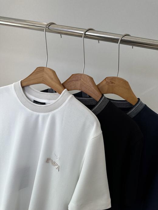 点此购买EA7春夏季男士螺纹拼接领弹力短袖T恤 ye 342171 商品图11