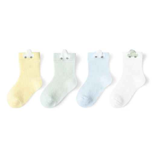 *【BABY YEON】春夏薄款纯棉婴儿袜子 新生儿宝宝透气网眼中筒袜 男童女童短袜 商品图4