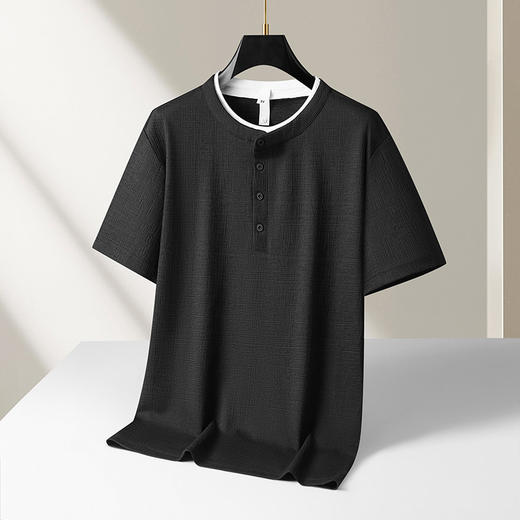 【DKP】大依优型大码男装夏季假两件圆领短袖T恤新中式休闲百搭棉质上衣 商品图3