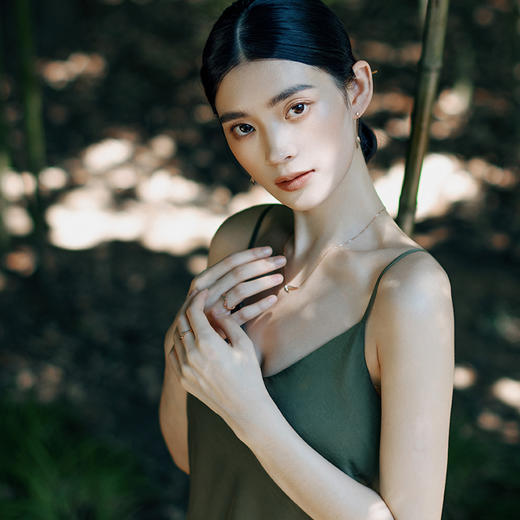 ［东方幸趣］18K金符山石镶钻戒指#篁竹 商品图3