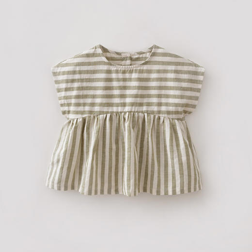 马克珍妮森系条纹女童亚麻小衫2026年夏装新款561026 商品图1