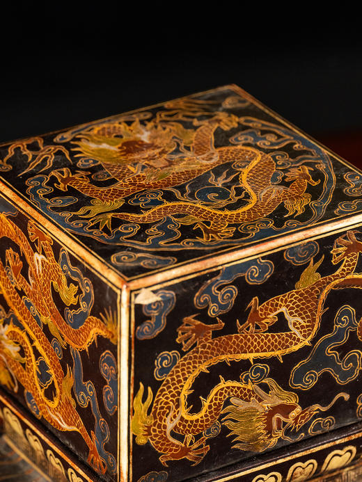 民国	大漆描金云龙纹印盒 商品图2