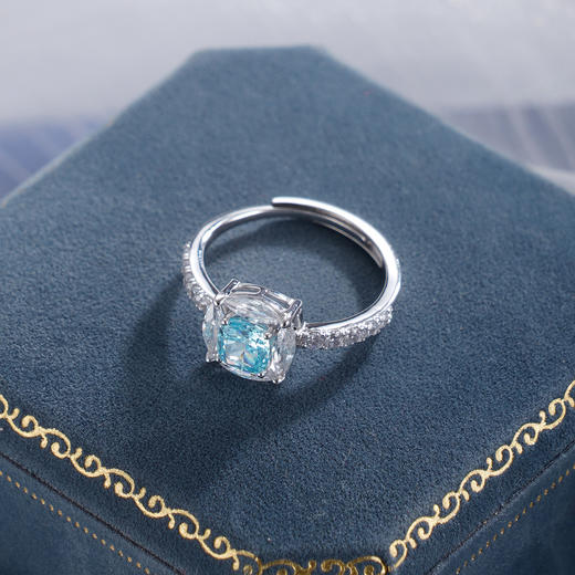 子佩集【冰糖海岸】S925银戒指【YJ-0343104】时尚蓝锆石方块2509 商品图4