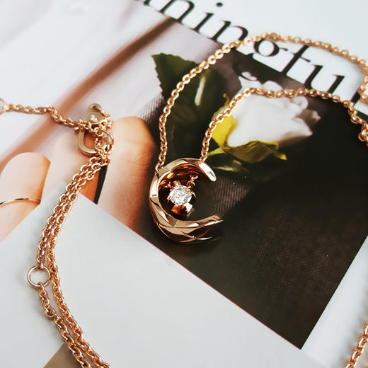 【全新】CHANEL香奈儿COCO项链J12102玫瑰金镶钻COCO水冰月菱格项链女士090326TJ28 商品图7