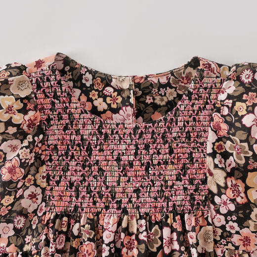 马克珍妮落日花园女童纯棉蝴蝶袖连衣裙2026年夏装新款561060 商品图4