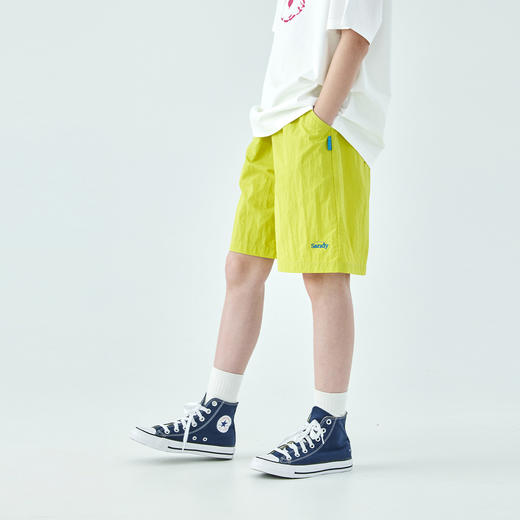 棵初26年夏季新款中大女童轻量宽松机能短裤撞色织标下摆刺绣裤子 商品图2