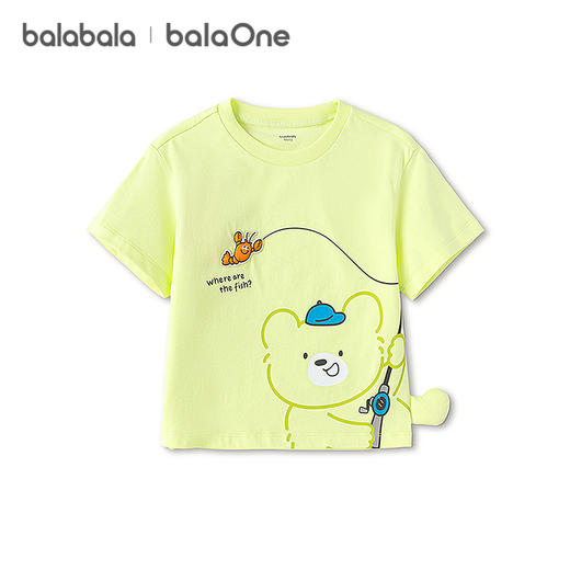 【balaOne】巴拉巴拉童装短袖t恤男女童2026新夏纯棉美式印花上衣 商品图4