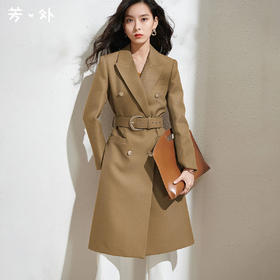 芳外新款飒气风衣裙中长款收腰风衣外套8T21CW1786